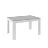 Ausziehbarer Tisch 90x137-185cm hochglanzweiß grauer Beton Sly Basic Sales