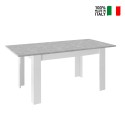Ausziehbarer Tisch 90x137-185cm hochglanzweiß grauer Beton Sly Basic Verkauf