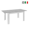 Ausziehbarer Tisch 90x137-185cm hochglanzweiß grauer Beton Sly Basic Verkauf