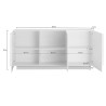 Moderne Sideboard 3 Türen in glänzendem Weiß 182cm WH M2 Auswahl