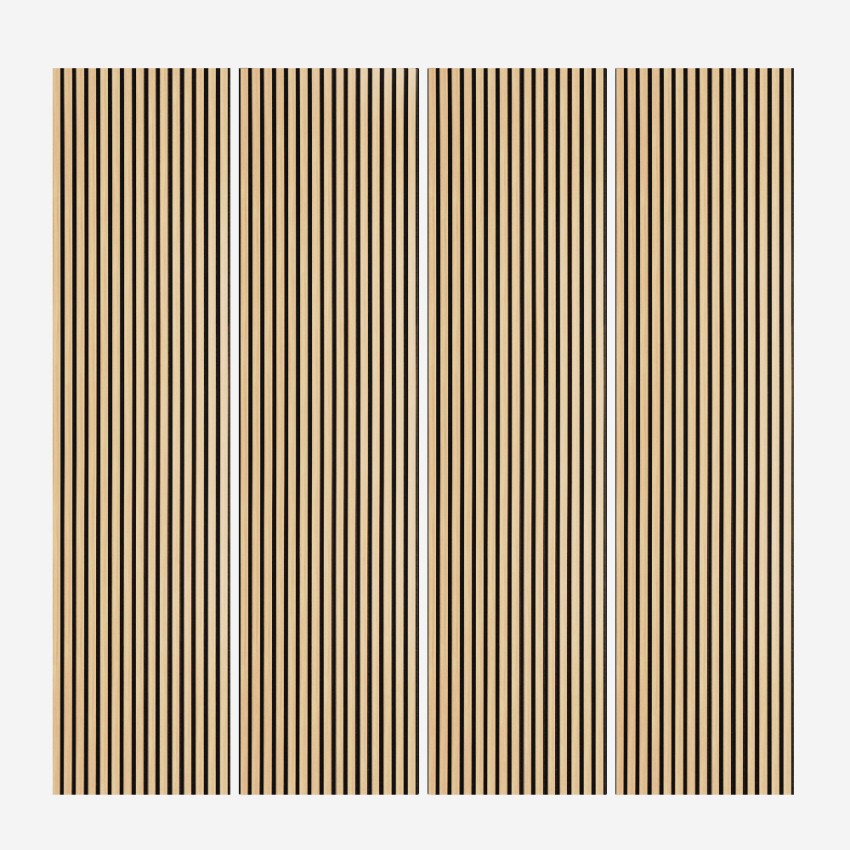 4 x Schallabsorbierende Platte für Innenräume Eichenholz 240x60cm Kover-O
