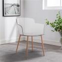 Transparenter Stuhl mit Armlehnen und Holzbeinen Suntree Rabatte