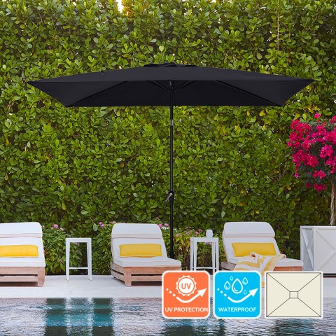 Garten- und Terrassenschirm schwarz 3x2 mit Mittelstange Rios Black Aktion