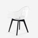 Moderne Transparente Polycarbonat Sessel mit Holzbeinen Arinor Lagerbestand