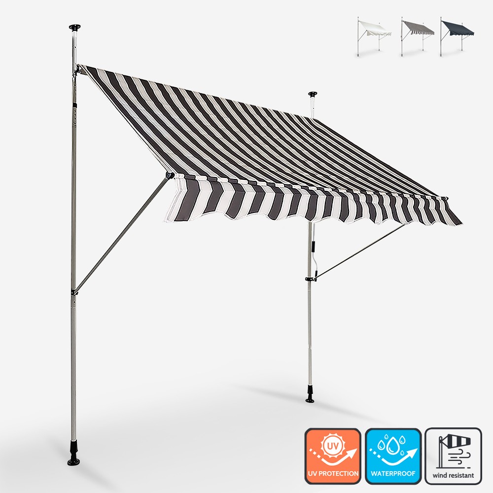 Fallarmmarkise 300x200 für Balkon Terrasse Außenbereich Somber XL