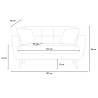 2-Sitzer Sofa nordisches Design elegant modern gepolstert 151cm Ischa 