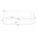 modernes 3-Sitzer Sofa aus Stoff mit Metallfüßen, 200cm für das Wohnzimmer Boray 