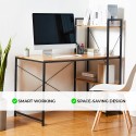 Empire Industrieller 120x60 Stahl-Holz-Schreibtisch mit Bücherregal und Regalen minimalistisches Design  Angebot