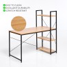 Empire Industrieller 120x60 Stahl-Holz-Schreibtisch mit Bücherregal und Regalen minimalistisches Design  Rabatte