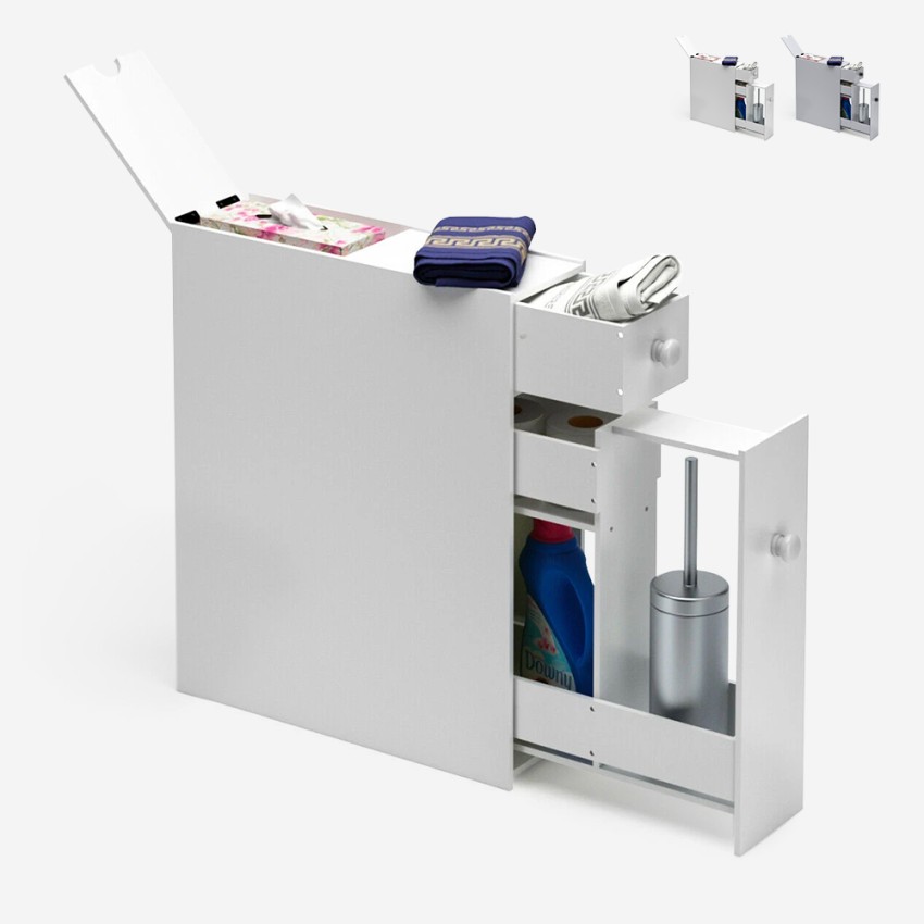 Mong Schrank mit Waschbecken Wanne 2 Harz Türen für Wäsche 60x50cm
