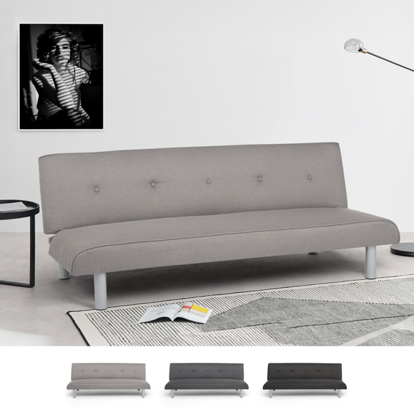 Sofa mit Schlaffunktion 3-Sitzer aus Stoff für Wohnzimmer Larimar XL Aktion