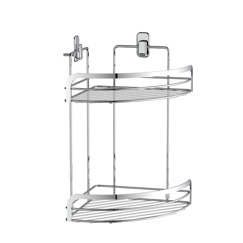 Eck-Duschablage aus Stahl, zweistufig, für Badezimmer Compact Aktion Eck-Duschablage aus Stahl, zweistufig, für Badezimmer Compact Aktion