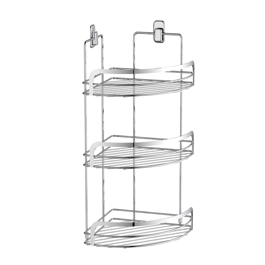 Duschablage Ecke mit drei Ebenen, verchromter Stahl, Modell Compact Aktion Duschablage Ecke mit drei Ebenen, verchromter Stahl, Modell Compact Aktion