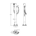 Gartenbrunnen als Säule mit flexiblem Schlauch und 8-fach Spritzpistole Acqua Pro 