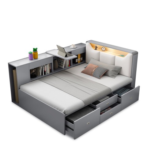 Französisches Bett 120x190 mit Stauraum Einzelbett mit Schubladen Stauraumbett Stellan Aktion