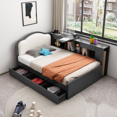 Französisches Doppelbett 120x190 Bettgestell mit Bettkasten Sorik Aktion