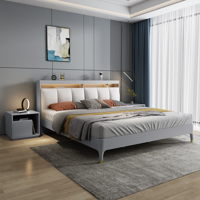 Bett 160x200 mit USB Anschluss und LED-Beleuchtung Moderner Stil Courier Aktion Bett 160x200 mit USB Anschluss und LED-Beleuchtung Moderner Stil Courier Aktion