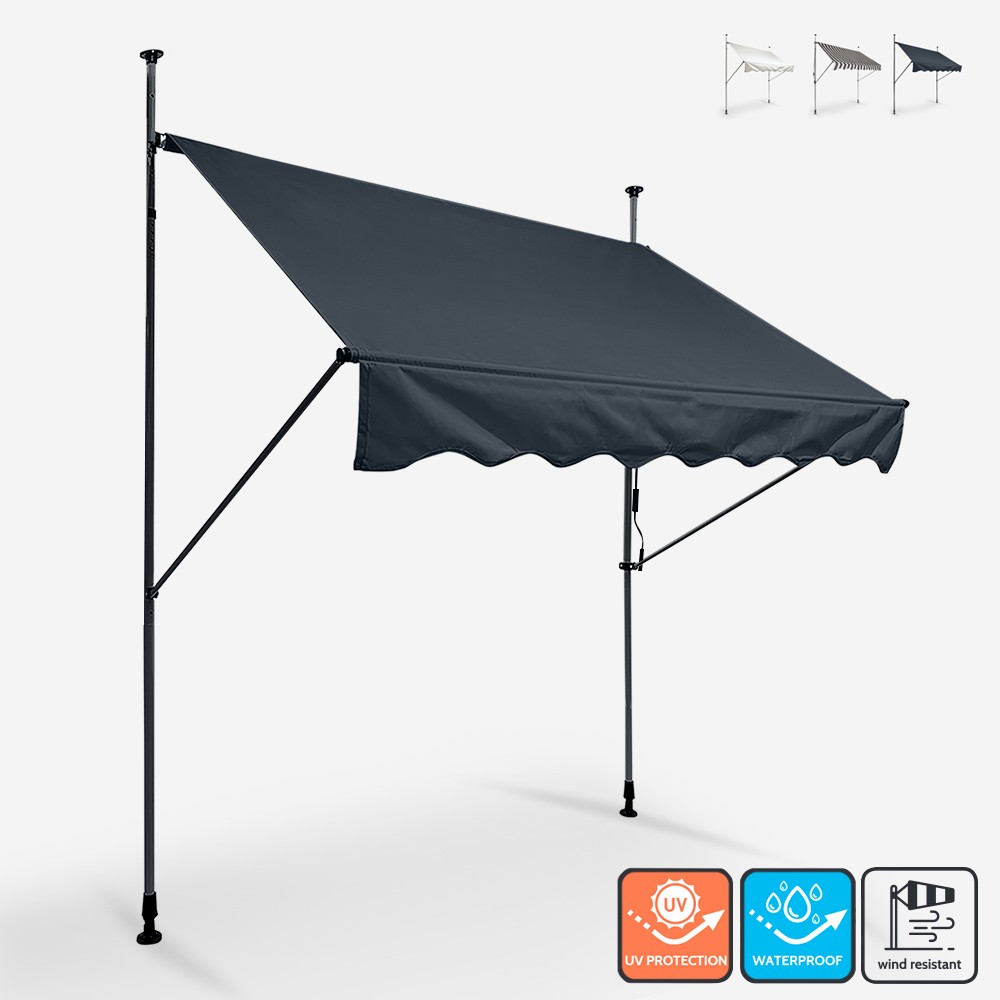 Fallarmmarkise 200x200 für den Außenbereich Balkon Terrasse Somber L