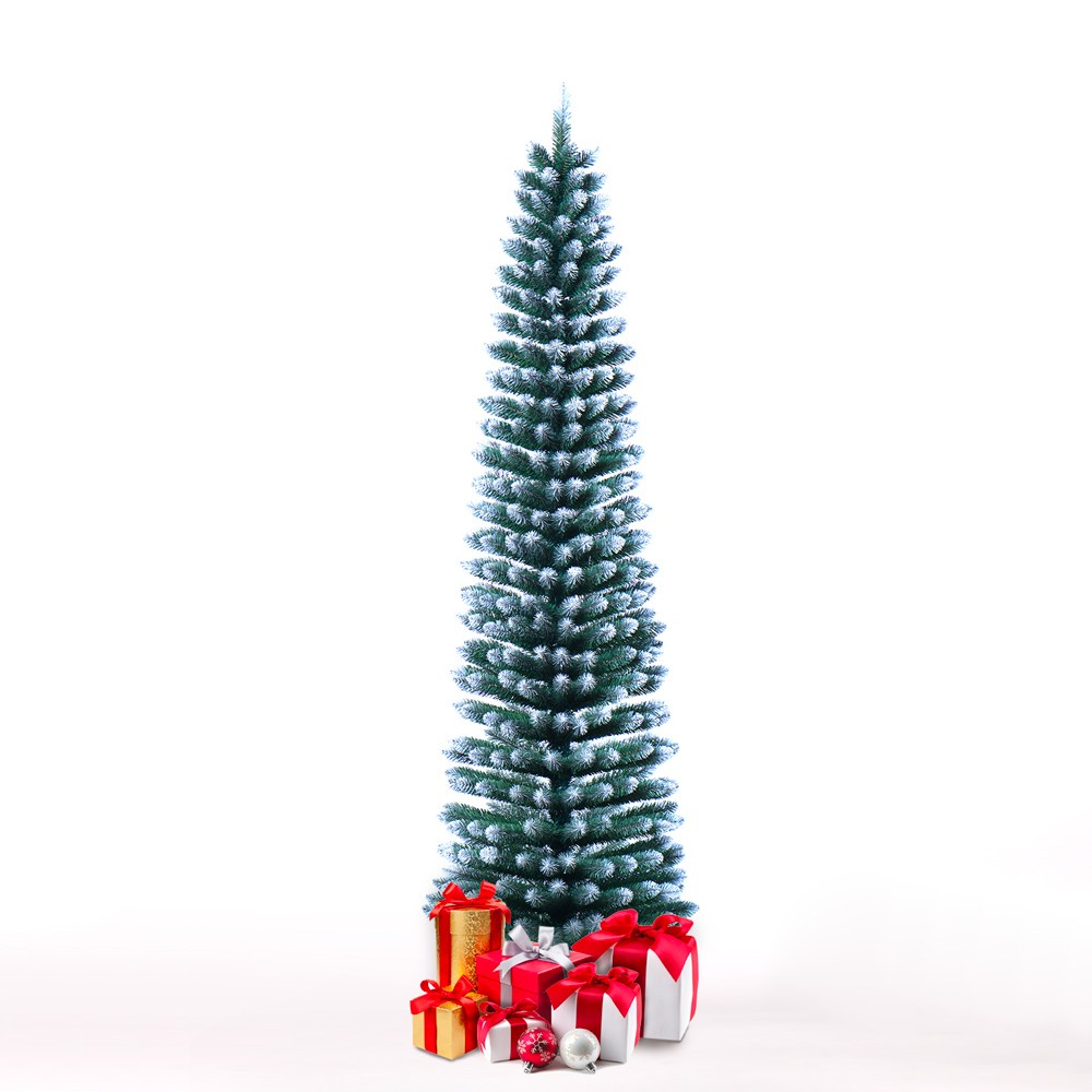 Künstlicher verschneiter Weihnachtsbaum 180 cm grün schlank Schnee Mikkeli 
