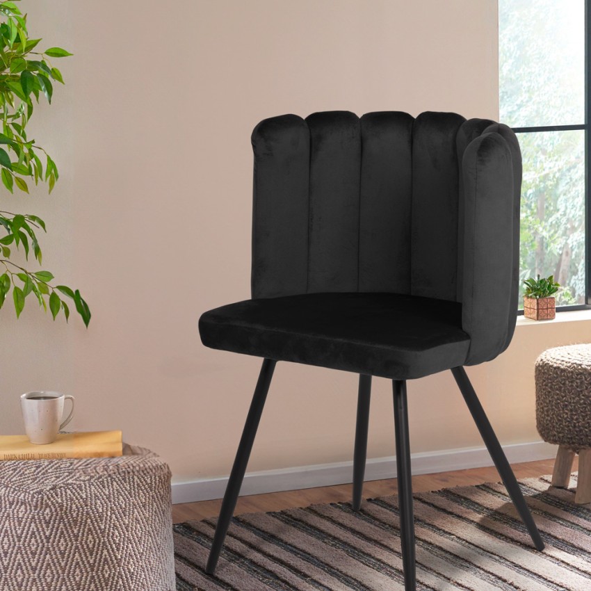  Shelly: Esszimmerstuhl Sessel in Muschelform gepolstert aus Samt Design
