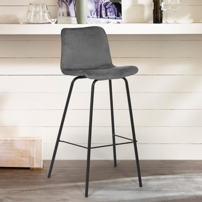  Dett: Hoher Hocker fest Samt modernes Design 