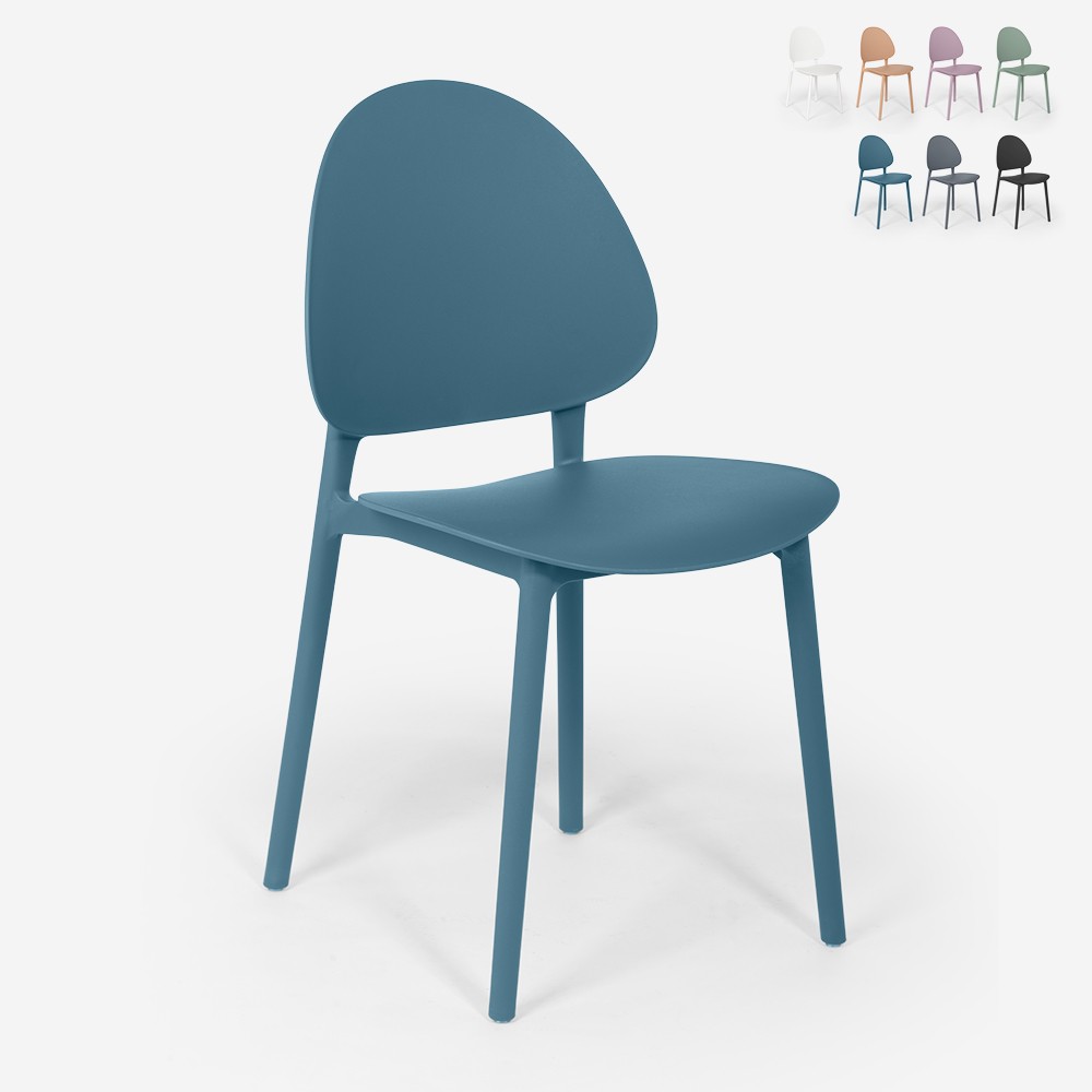 Moderner Stuhl für Küche, Terrasse und Esszimmer aus Polipropylen - Gladys