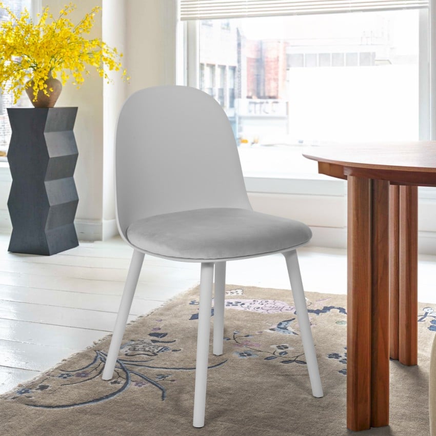 Stuhl mit gepolstertem Samtkissen für Küche Wohnzimmer Restaurant Florya