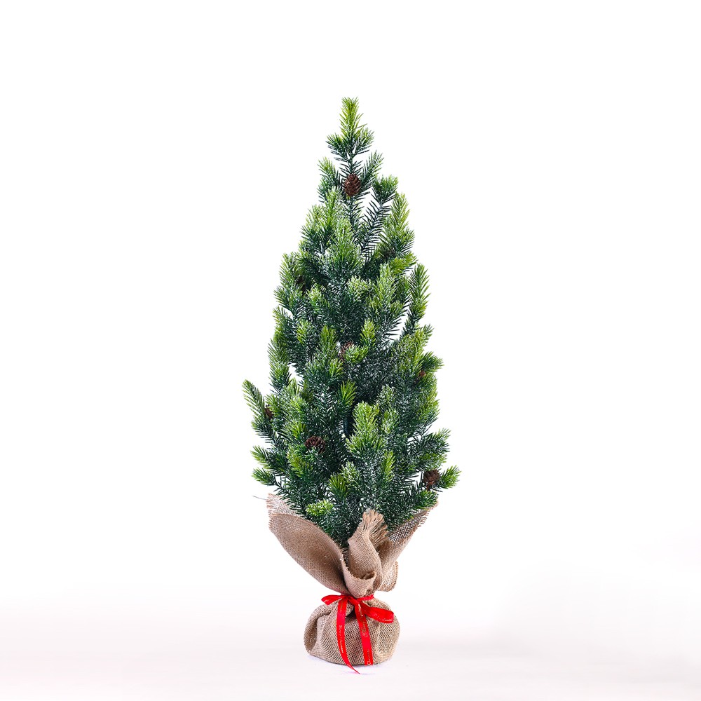 Kleiner künstlicher Weihnachtsbaum 50cm für den Tisch mit Zapfen und künstlichem Schnee Stoeren