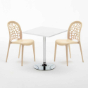 Weiß Quadratisch Tisch und 2 Stühle Farbiges Polypropylen-Innenmastenset Wedding Cocktail Preis