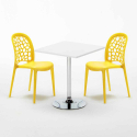 Weiß Quadratisch Tisch und 2 Stühle Farbiges Polypropylen-Innenmastenset Wedding Cocktail Kauf