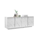 Moderne Design-Kommode mit 4 Türen in Marmoroptik 180x43x79cm Athens Auswahl