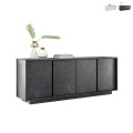 Moderne Design-Kommode mit 4 Türen in Marmoroptik 180x43x79cm Athens Aktion