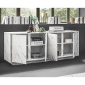 Moderne Design-Kommode mit 4 Türen in Marmoroptik 180x43x79cm Athens Modell