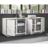 Moderne Design-Kommode mit 4 Türen in Marmoroptik 180x43x79cm Athens Modell