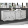 Moderne Design-Kommode mit 4 Türen in Marmoroptik 180x43x79cm Athens Eigenschaften