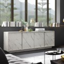 Moderne Design-Kommode mit 4 Türen in Marmoroptik 180x43x79cm Athens Sales