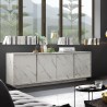 Moderne Design-Kommode mit 4 Türen in Marmoroptik 180x43x79cm Athens Sales