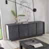 Credenza Sideboard Modernes Design 4 Türen Marmor-Effekt 180x43x79cm Athen Preis