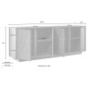 Moderne Design-Kommode mit 4 Türen in Marmoroptik 180x43x79cm Athens Kosten