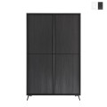 Moderner 4-türiger Schrank, hohe Anrichte Wohnzimmer 104x174cm Perham Aktion
