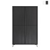 Moderner 4-türiger Schrank, hohe Anrichte Wohnzimmer 104x174cm Perham Aktion