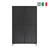 Moderner 4-türiger Schrank, hohe Anrichte Wohnzimmer 104x174cm Perham Rabatte