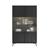 Moderne Design-Vitrine für Wohnzimmer, 2 Glastüren, Modell Bellac Lagerbestand