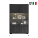 Moderne Design-Vitrine für Wohnzimmer, 2 Glastüren, Modell Bellac Rabatte