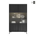 Moderne Design-Vitrine für Wohnzimmer, 2 Glastüren, Modell Bellac Aktion