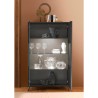 Moderne Design-Vitrine für Wohnzimmer, 2 Glastüren, Modell Bellac Modell