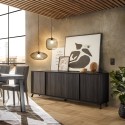 Moderner Design Buffetschrank Orival mit 4 Türen für Küche und Wohnzimmer, 205x40cm Angebot