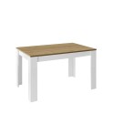 Ausziehbarer Esstisch Weiß Hochglanz Eiche 90x137-185cm Bellevue Sales