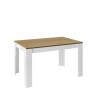 Ausziehbarer Esstisch Weiß Hochglanz Eiche 90x137-185cm Bellevue Sales