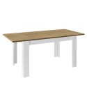 Ausziehbarer Esstisch Weiß Hochglanz Eiche 90x137-185cm Bellevue Angebot